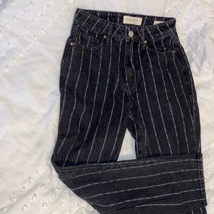 PACSUN Black and white stripped jeans